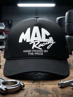 MAC Racing Tools Printed Black Foam Rope Snapback Trucker Hat Pit Crew Mechanic